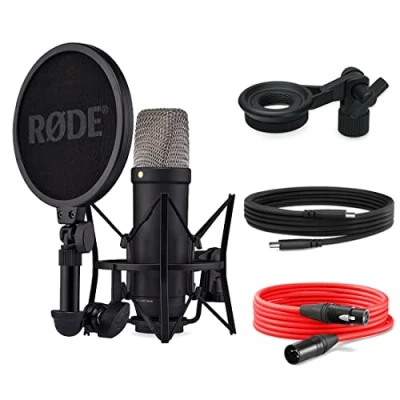 Abbildung von Rode NT1 5th Generation XLR USB Studio Mikrofon Black + keepdrum MSA033 Halterung