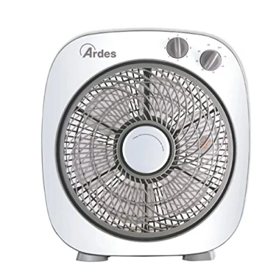 Abbildung von ARDES Tragbarer Tisch oder Bodenventilator mit 6 Flügeln und 3 Intensitätsstufen 360 Grad Drehung, Box Floor AR5B24, Weiß