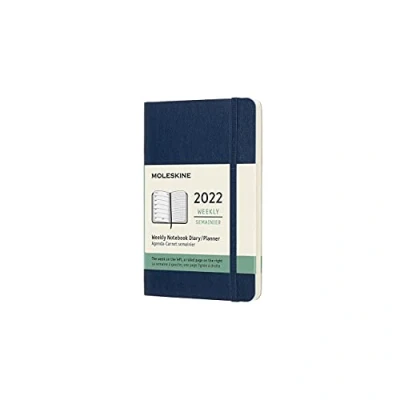 Abbildung von Moleskine Wochenplaner 2022, 12 Monate Wochenkalender, und Notizbuch, weicher Einband, Format Pocket 9 x 14 cm, Farbe Saphir, 144 Seiten