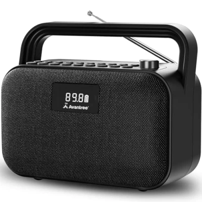 Abbildung von Avantree PowerByte Tragbares FM Radio &amp; Bluetooth Lautsprecher mit SD Karten Player, 20 Stunden Akkulaufzeit, leistungsstarke 30 Watt Treiber, U Disk Player und kabelgebundene Nutzung