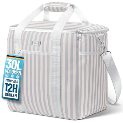 Abbildung von HOEL Kühltasche groß 30L faltbar Isolierte Thermotasche Lunchtasche wasserdicht &amp; auslaufsicher Isoliertasche für Auto Einkaufen Picknicktasche Lunch Bag Lunchbag