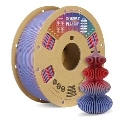 Abbildung von OVERTURE PLA Filament 1,75 mm, 1 kg Spule (2,2 lbs), Maßgenauigkeit +/ 0,03 für 3D Drucker (Rocket pop)