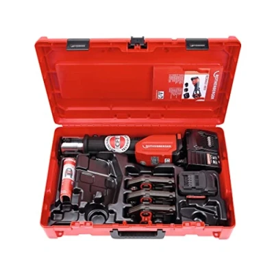 Abbildung von Rothenberger Werkstattpresse ROMAX 4000 Basic Set Akku Pressmaschine 18V 34 kN + 1x 4,0Ah L