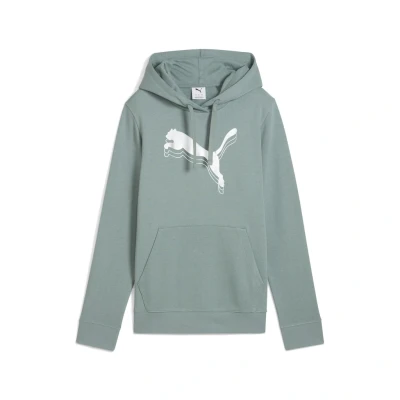 Abbildung von Puma ESS metallic Kapuzenpullover, Damen, Größe: XL, Green moon silver