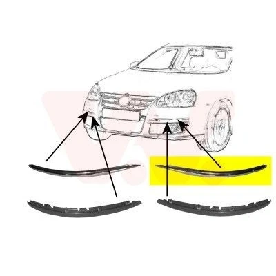 Abbildung von VAN WEZEL 5886483 Blende, Stoßfänger vorne links VOLKSWAGEN: Jetta 3, Golf 5 Variant