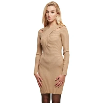 Abbildung von Urban Classics Crossed Etuikleid, Damen, Größe: XXL, Unionbeige