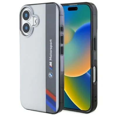 Abbildung von CG Mobile BMW BMHCP16M23HTFEG Hülle für iPhone 16 Plus 6.7&quot; grau hardcase Motosport IML Vertical Stripe