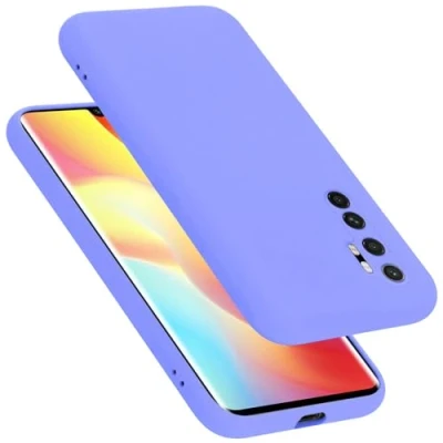 Abbildung von Cadorabo Hülle kompatibel mit Xiaomi Mi Note 10 LITE Handyhülle für Case aus flüssigem Silikon stoßfeste dünne TPU Schutzhülle Liquid HELL LILA
