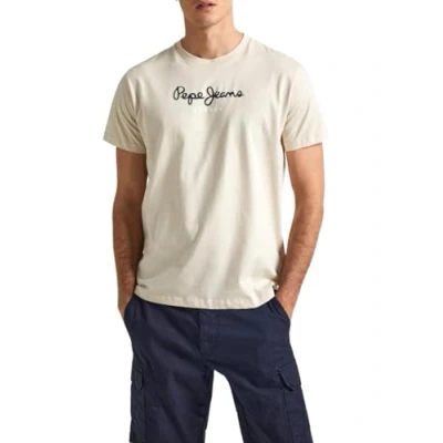 Abbildung von Pepe Jeans EGGO Tshirt print, Herren, Größe: Small, Base beige