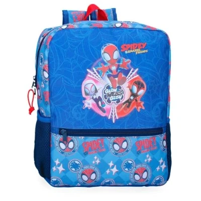 Abbildung von Disney Marvel Spidey Power of 3, Kinderrucksack, Schulrucksack, breite Träger, ergonomisch und gepolstert, Verschiedene Taschen von Joumma Bags., blau, Schulrucksack
