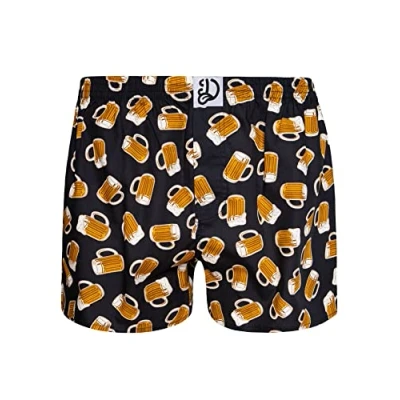Abbildung von Dedoles Boxershorts Herren &amp; Jungen Unterwäsche Trunks Baumwolle lustige Designs Dinosaurier Hamster Spiele Maulwurf Geschenk, Farbe Schwarz, Motiv Hopfengetränk vom Fass Boxershorts, Gr. S