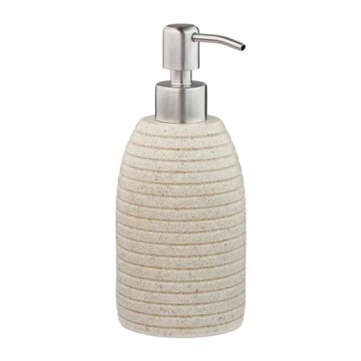 Abbildung von relaxdays Seifenspender Edelstahlpumpe Rillen, Sand