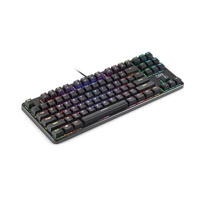 Abbildung von Unbekannt DR1TECH Raven+ Mechanische TKL Gaming Tastatur Für PC/PS4 mit RGB Hintergrundbeleuchtung 87 Tasten Anti Ghosting Ergonomische USB Kabel (Internationales Layout), Schwarz