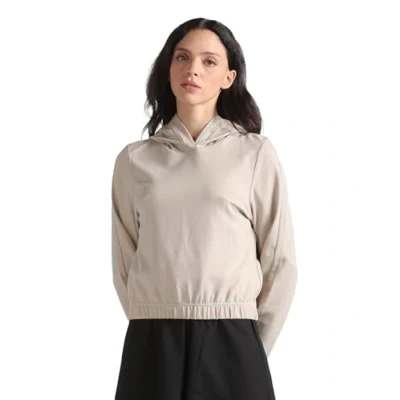 Abbildung von Calvin Klein Jeans Damen Hoodie Milano mit Kapuze, Beige (Plaza Taupe), M