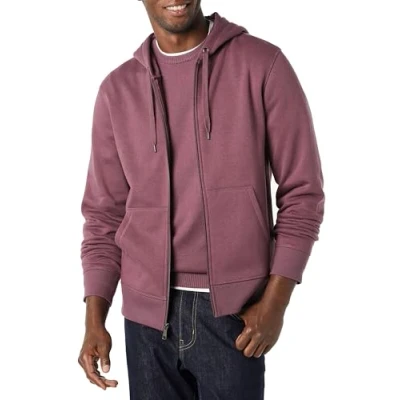 Abbildung von Amazon Essentials Herren Fleece Kapuzenpulli mit durchgehendem Reißverschluss (erhältlich in den Größen Big &amp; Tall), Purpur, L