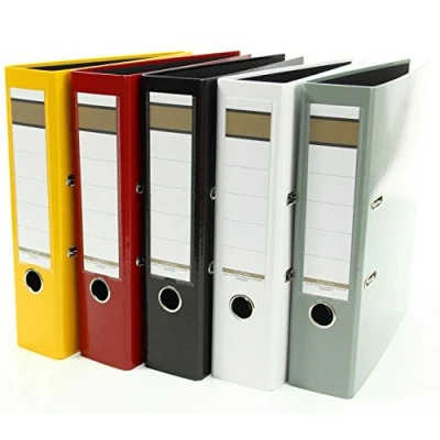 Abbildung von Livepac Office Aktenordner 5x Glanz Ordner / DIN A4 75mm breit je 1x gelb,schwarz,grau,bordea