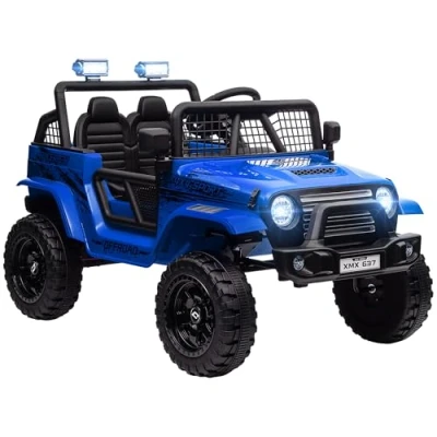 Abbildung von AIYAPLAY Elektro Kinderauto mit Musikanschluss, 2,4G Fernbedienung, Scheinwerfer, Hupe, 3 5 km/h, Belastbarkeit 25 kg, (1 tlg), für Kinder 6 Jahre, Blau
