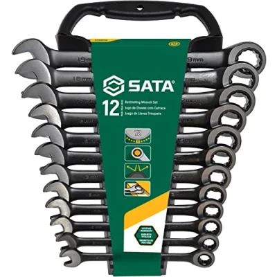 Abbildung von SATA Ratschenschlüssel Set, metrisch, Schwarz, 12 teilig
