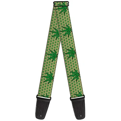 Abbildung von buckle down Gitarrengurt 34 60&quot; Marijuana Garden Tan/Green