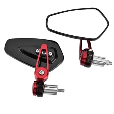 Abbildung von Motorrad Rückspiegel, Fydun 7/8 &quot;22mm Universal Motorradspiegel Aluminiumlegierung Seitenspiegel Verstellbare Lenkerende Seite Lenkspiegel (Rot)