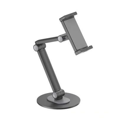 Abbildung von PureMounts® Tablet Ständer, 4.7&quot; bis 12.9&quot; Tablets, 360 drehbar, zu 1kg Tragkraft, Silikonpolster, schwarz