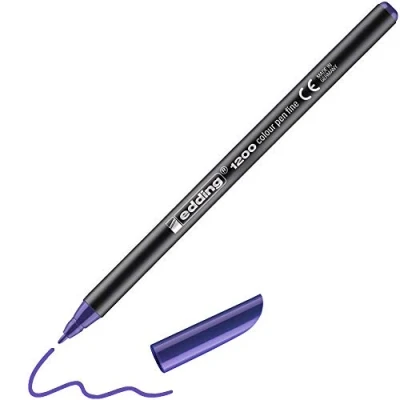 Abbildung von edding 1200 Fasermaler fein violett (lila) 1 Stift Rundspitze mm Filzstift zum Zeichnen und Schreiben für Schule, Mandala