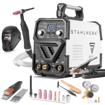 Abbildung von STAHLWERK Inverterschweißgerät DC WIG 200 ST IGBT mit MMA Vollausstattung, 10 A, Set Kombi Schweißgerät A und