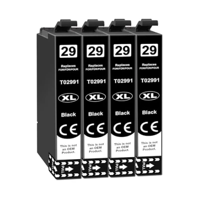 Abbildung von 29XL Patronen Kompatibel für Epson 29 Multipack mit Expression Home XP 235 245 247 255 332 335 342 345 352 432 435 442 445 (4 Schwarz)
