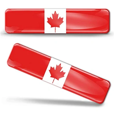 Abbildung von Biomar Labs® 2 x Aufkleber 3D Gel Silikon Stickers Canada Flag Kanada Kanadische Flagge Fahne Autoaufkleber F 3