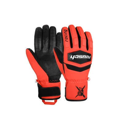 Abbildung von Reusch Orldcup Warrior Fingerhandschuh Black fluo red für Kinder, Größe: 4.5,