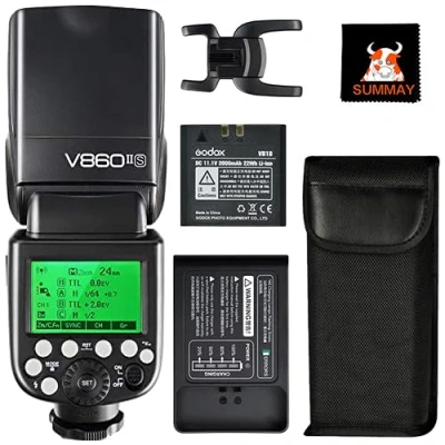 Abbildung von GODOX V860IIS Speedlite HSS 1/8000S GN60 2000mAh Wiederaufladbare Akku TTL Kamera Blitz Blitzgerät für Sony DSLR A6000 A6300 A6500 A7II A7RII A7RIII (V860II S)