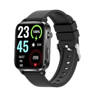 Abbildung von DAM F100 Smartwatch mit Lasertherapie, Doppelsonde, O2, Spannung und Thermometer, Verschiedene Sportmodi, 3,7 x 1,1 4,2 cm, Farbe: Schwarz