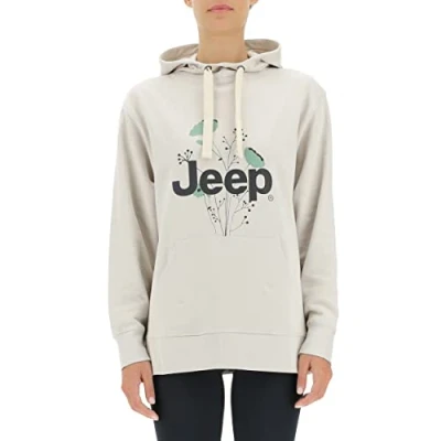 Abbildung von JEEP O102606 P490 J WOMAN HOODED OVERSIZE Sweatshirt Botanical Print J22W Dusty Rose M