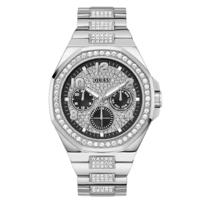Abbildung von Guess Empire Uhr silvercoloured, Herren, Größe: One Size, Silver coloured