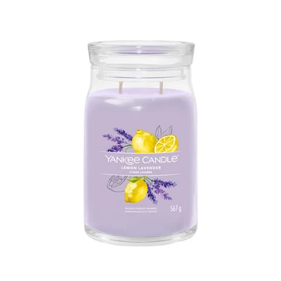 Abbildung von Yankee Candle Signature Large JAR Lemon Lavender Duftkerze, Größe: 569 g, Purple