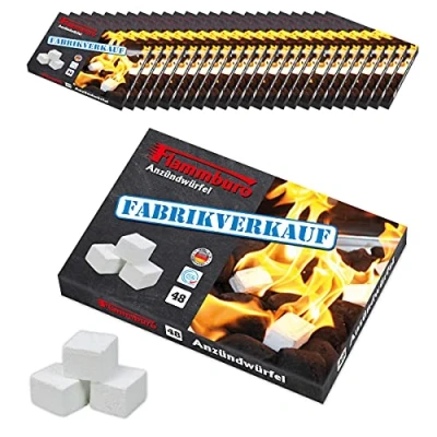 Abbildung von FLAMMBURO Grillanzünder Anzündwürfel (24x48=1152 Würfel), Kaminanzünder, Grillanzünder, (24 St), Lange Brenndauer, Geruchsarm