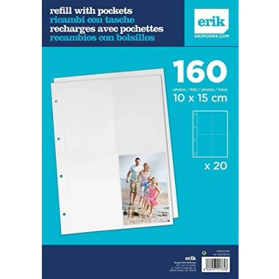 Abbildung von Grupo Erik Fotohüllen 20 Folien mit 4 Fächern pro Seite Sammlerhüllen 160 Bilder, beige, RAFB001