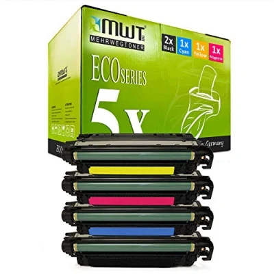 Abbildung von 5X MWT XXL kompatibel Toner für HP Color Laserjet CP 3525 X DN N ersetzt CE250X 53A 504A 504X