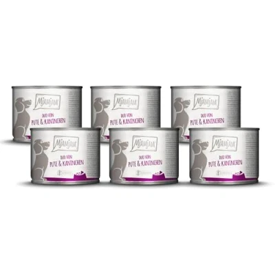 Abbildung von MjAMjAM Premium Nassfutter für Hunde DUO von guter Pute &amp; Kaninchen, 6er Pack (6 x 200g), getreidefrei mit extra viel Fleisch