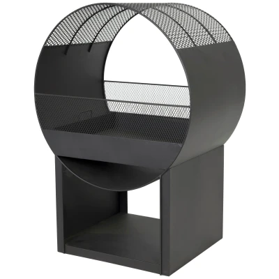Abbildung von Buschbeck Feuerstelle Porthole, Feuerkorb, Feuerschale schwarz, BxTxH: 56x40x80 cm