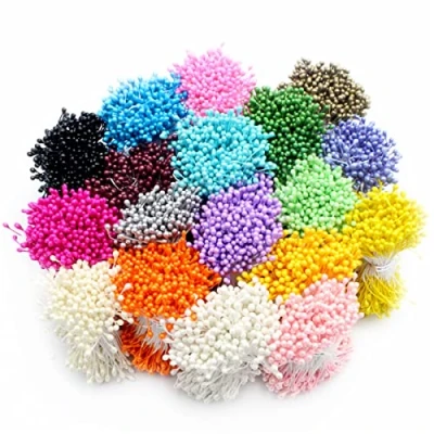 Abbildung von LKXHarleya 1000pcs Mini Künstliche Doppelköpfe Perle Blume Staubblatt Pistil Hause Handwerk Decor