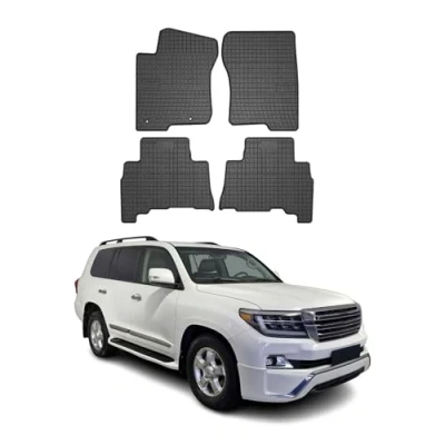 Abbildung von OMAC Gummi Fußmatten kompatibel mit Toyota Land Cruiser 2017 2024 Automatten Schwarz 4X
