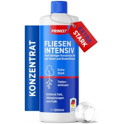 Abbildung von PRINOX® 1000ml Fliesenreiniger &amp; Fugenreiniger Konzentrat EXTRA STARK Reiniger zum Entfernen von hartnäckigen Verschmutzungen, Kalk oder Seifenresten im Bad