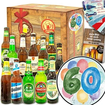 Abbildung von 60. Geburtstag 12er Bier Set Welt &amp; DE Geschenke