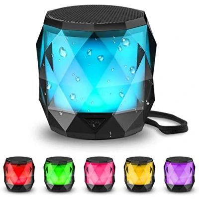 Abbildung von LFS klein Bluetooth Lautsprecher mit Licht, Mini Tragbarer Box wasserdicht, Freisprechfunktion für Phone, Kabelloser iPhone, Galaxy usw