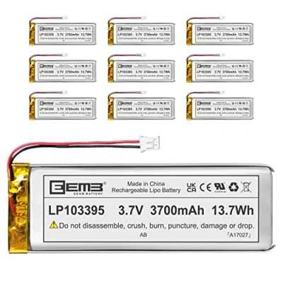 Abbildung von EEMB Lithium Polymer Akku 3,7 V 3700mAh 103395 Wiederaufladbarer Lipo mit JST Anschluss für VXI Blue Parrott bestätigen Sie die Polarität des Geräts und Anschlusses vor dem Kauf(10)