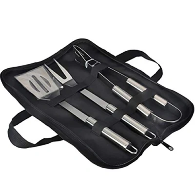Abbildung von GQC Edelstahl Grillbesteck Set, 3 teilig Grillwerkzeug Set,Professionelle Grill Bestecksets in Tragetasche BBQ Grillset Werkzeuge für Männer und Frauen Camping Garten