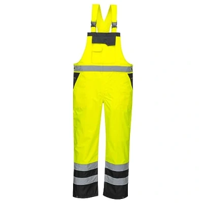 Abbildung von Portwest Kontrast Latzhose ungefüttert, Größe: 4XL, Farbe: Gelb/Schwarz, S488YBR4XL