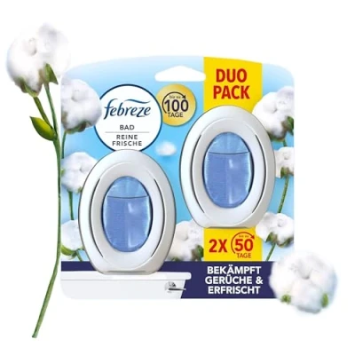 Abbildung von Febreze Bad Lufterfrischer Lenor Reine Frische Duo, Duftstecker zur kontinuierlichen Geruchsbekämpfung und verhinderung