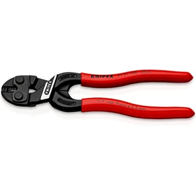 Abbildung von KNIPEX CoBolt S Kompakt Bolzenschneider mit Schneidaussparung auf SB Karte Kunststoff überzogen schwarz atramentiert 160 mm, 71 31